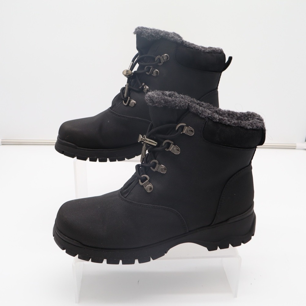 Pacific Trail Combat Women Black Fur Lined Ankle Waterproof Winter Hiking Boots